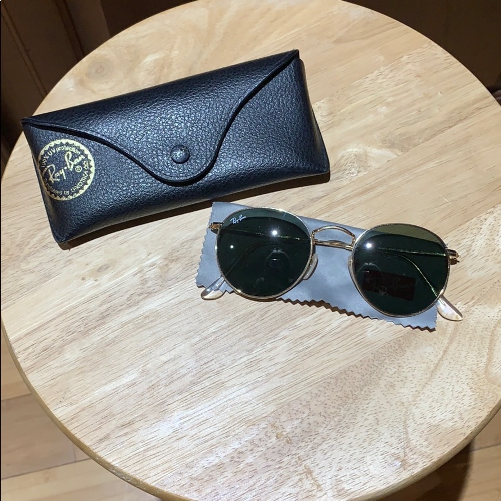 Ray-Ban Gold and Green Sunglasses